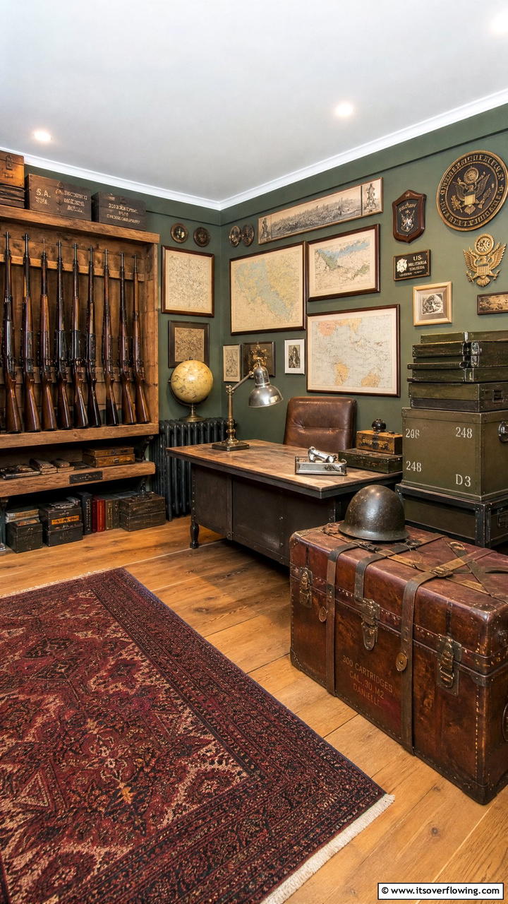 Vintage Military Decor - 25 Man Cave Gun Room Ideas for the Ultimate Space