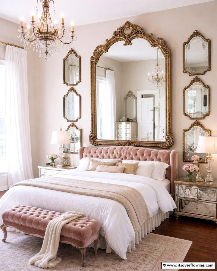 Vintage Mirror Reflections - 21 Bedroom Wall Decor Ideas to Elevate Your Personal Sanctuary