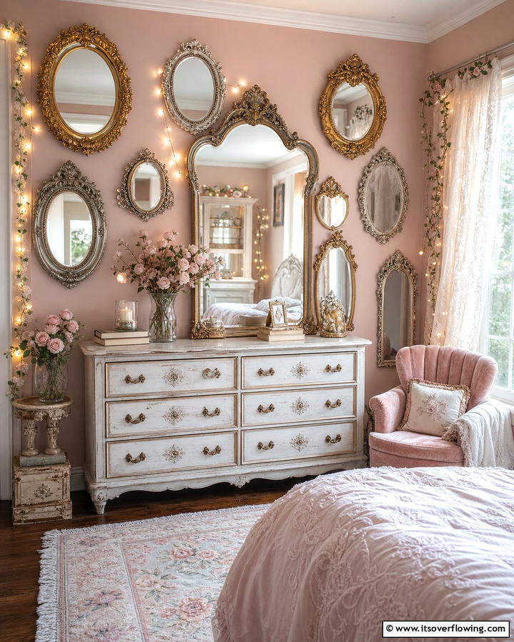 Vintage Mirrors with Ornate Frames - 25 Fairycore Bedroom Ideas for a Whimsical Escape