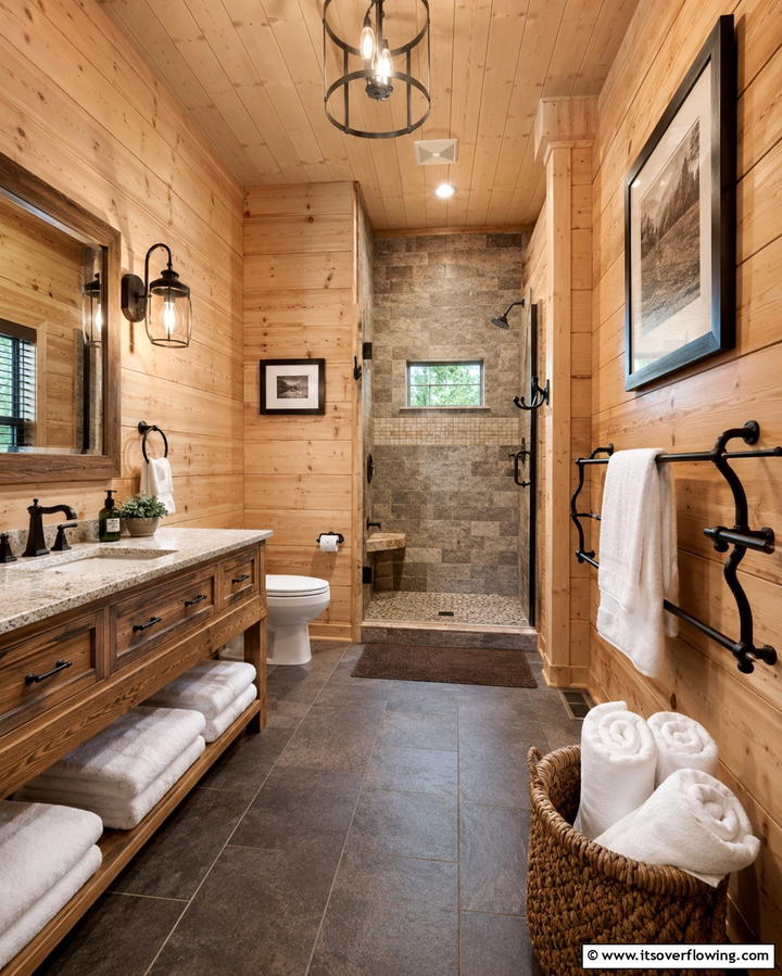 Vintage Mirrors - 25 Log Cabin Bathroom Ideas for a Rustic and Relaxing Retreat