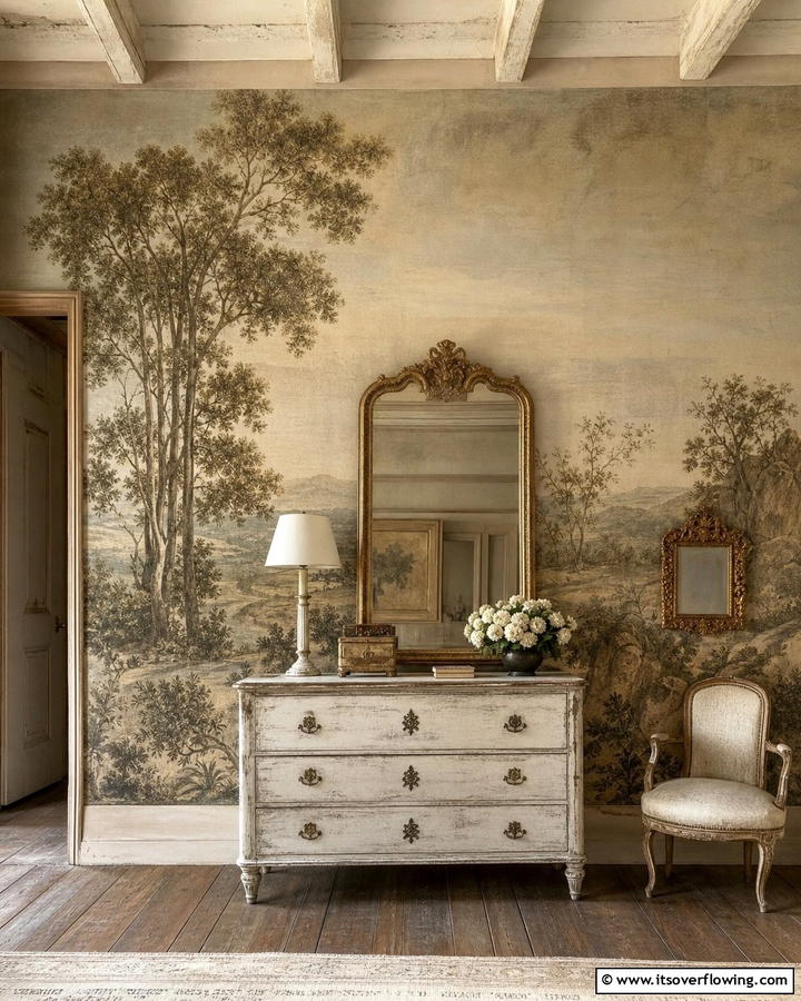 Vintage Murals - 21 Creative Bedroom Wall Painting Ideas for Stylish Rooms