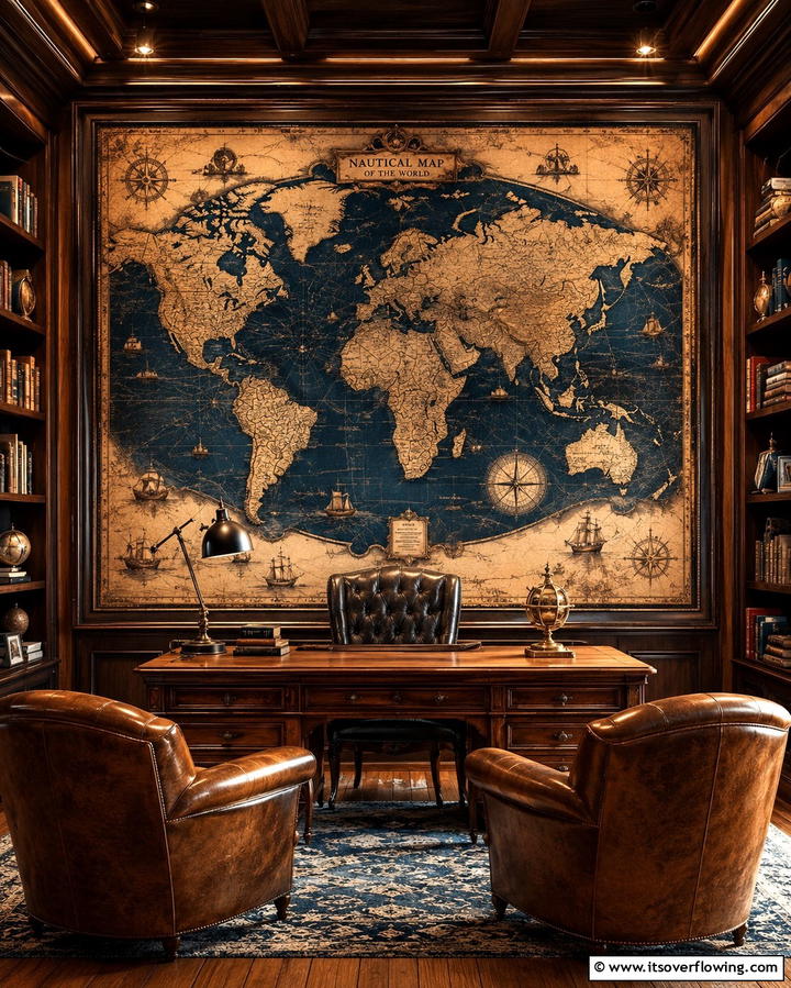 Vintage Nautical Maps - 30 Relaxed Coastal Decor Inspirations for Beach-Inspired Homes