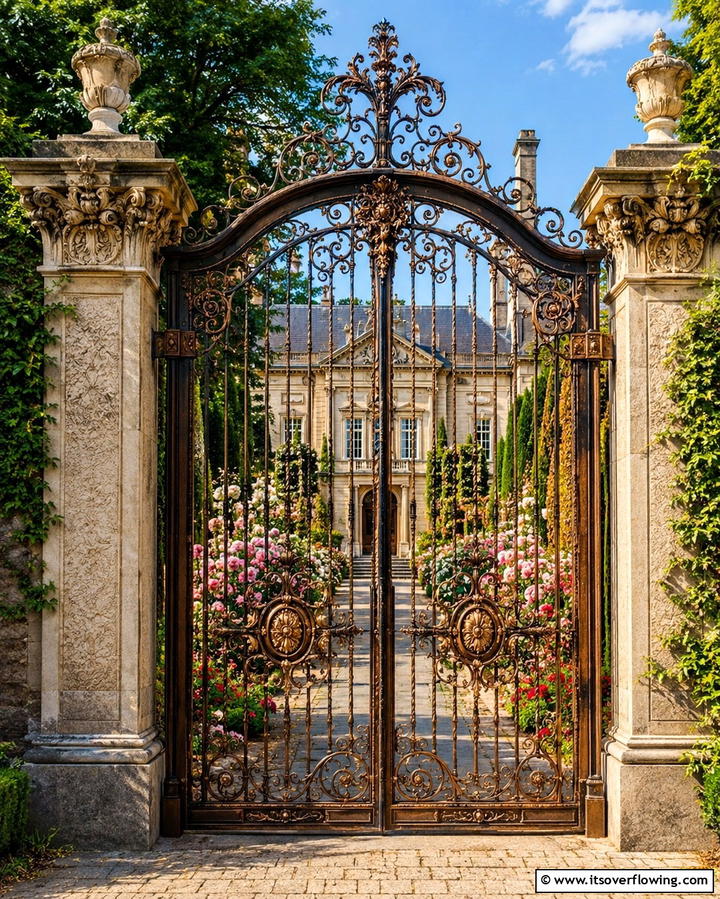 Vintage Ornate Gate - 30 Inviting Front Gate Designs for Home Entrances