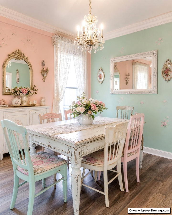 Vintage Pastel Charm - 21 Dining Room Paint Colors for a Cozy Atmosphere