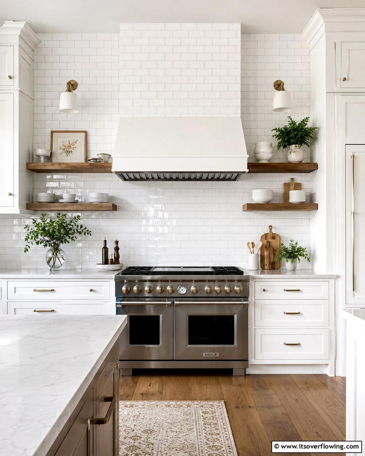 Vintage Pendant Lighting - 30 Charming White Farmhouse Kitchen Inspirations