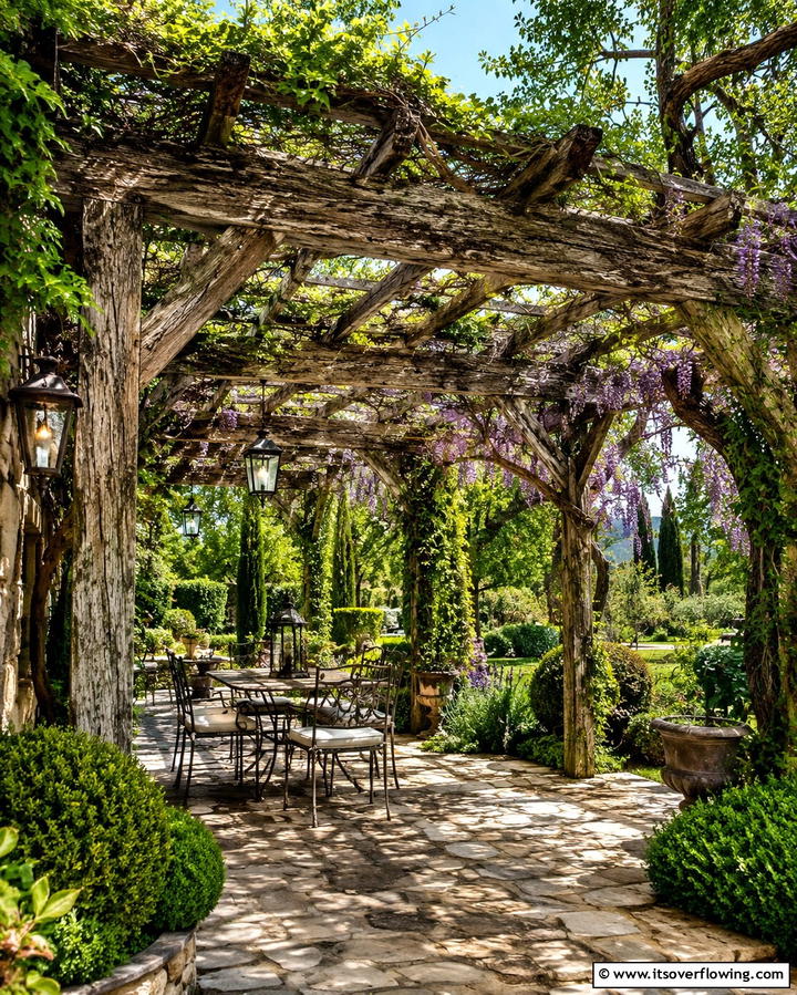 Vintage Pergola Charm - 30 Rustic Landscaping Ideas for Natural Yard Beauty