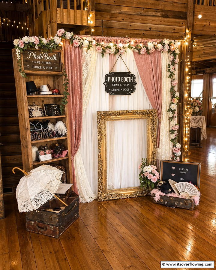 Vintage Photo Booth Experience - 21 Barn Wedding Ideas for a Rustic and Romantic Celebration