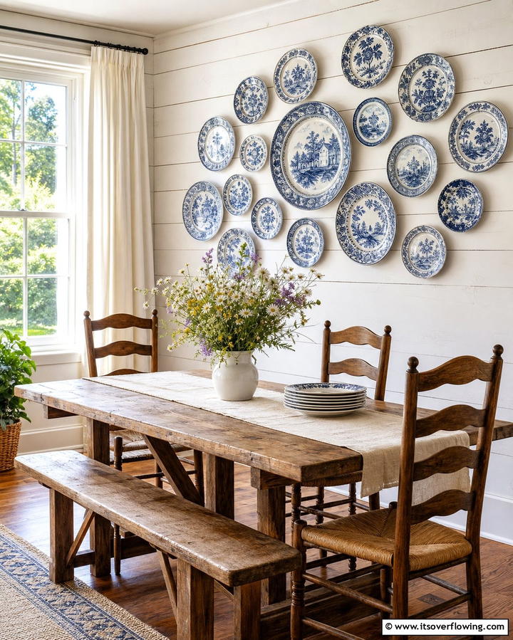 Vintage Plates as Wall Art - 25 Dining Room Wall Decor Ideas to Elevate Your Space
