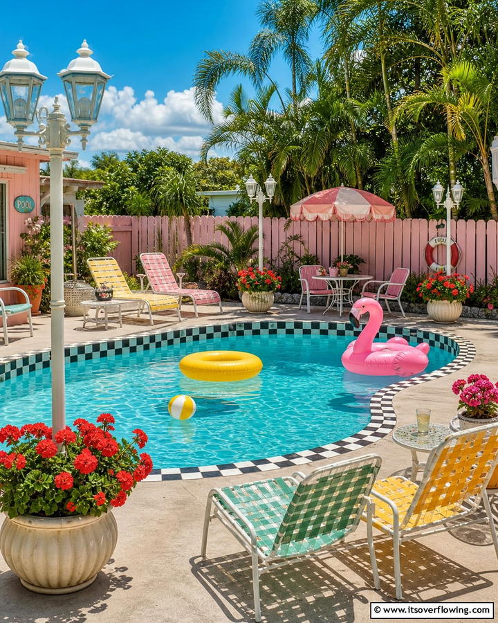Vintage Poolside Design - 17 Pool Landscaping Ideas for Tropical Backyard Escapes