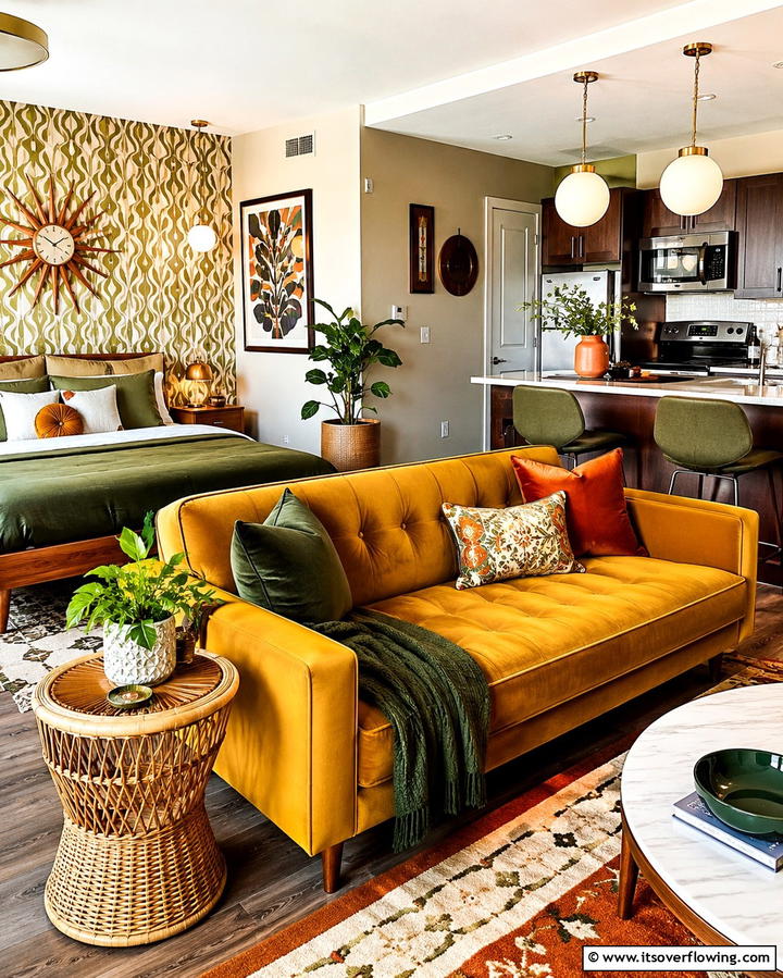 Vintage Retro Touches - 30 Studio Apartment Ideas to Maximize Small Space Efficiency