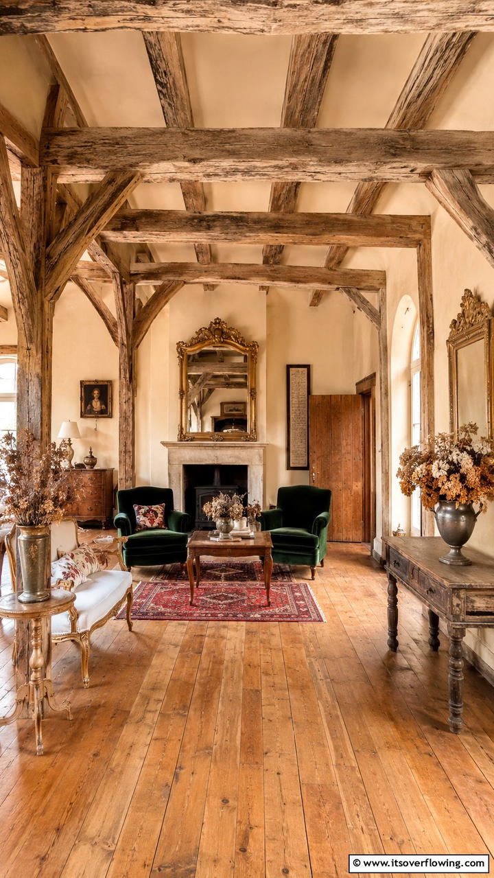 Vintage Revival - 30 Exposed Beam Living Room Ideas for Rustic Charm