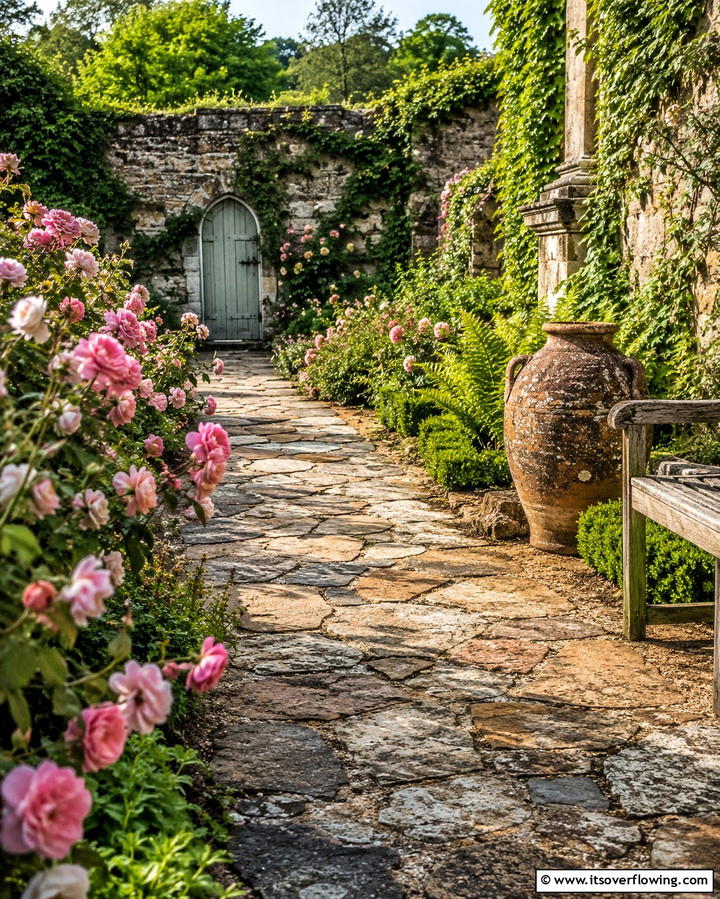 Vintage Rock Path - 30 Rock Walkway Ideas to Elevate Your Garden Design