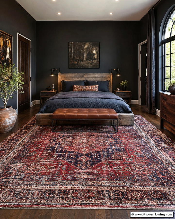 Vintage Rugs - 25 Gothic Bedroom Ideas for a Dark and Romantic Retreat