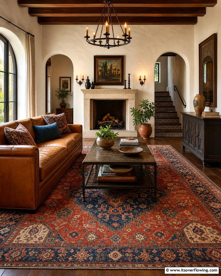 Vintage Rugs - 25 Spanish Style Living Room Ideas for Timeless Elegance