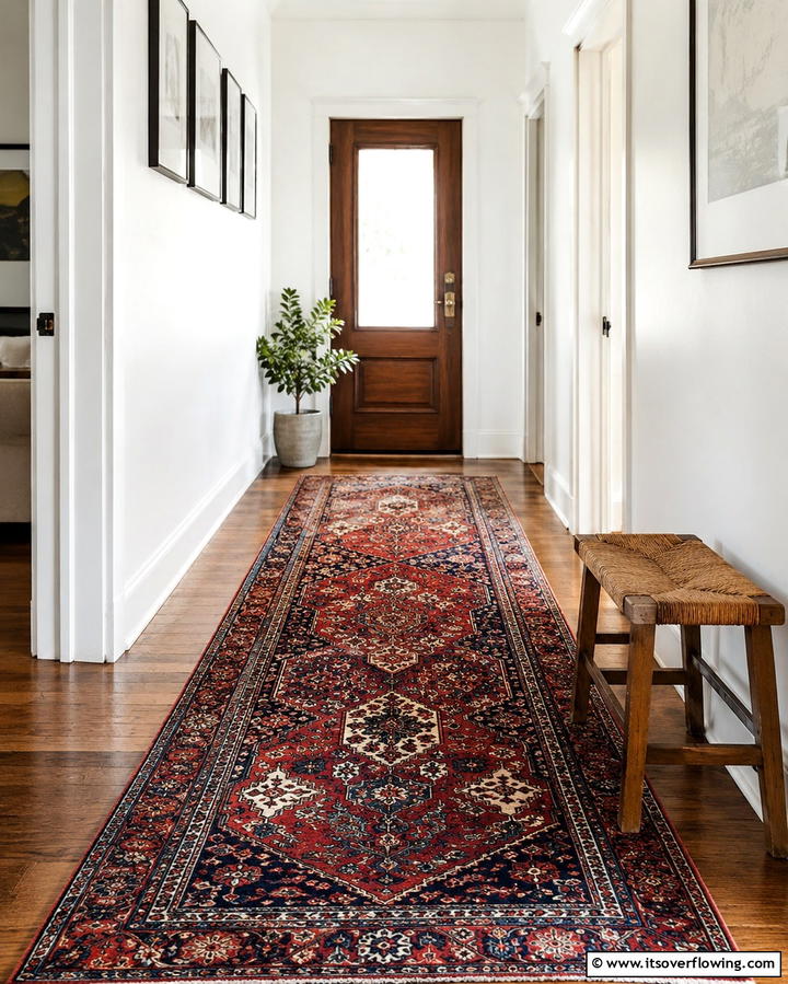 Vintage Rugs for Character - 30 Bohemian Hallway Decor Ideas for a Welcoming Entryway