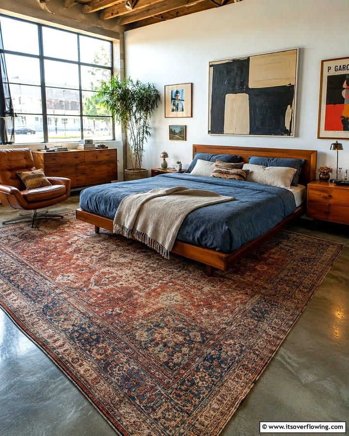 Vintage Rugs for a Cozy Touch - 25 Trendy Hipster Bedroom Ideas for a Unique Personal Space