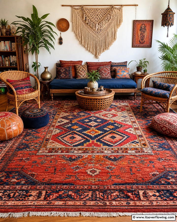 Vintage Rugs with Personality - 20 Gypsy Bohemian Living Room Ideas for Free Spirits