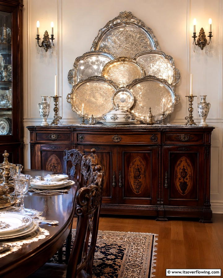 Vintage Serving Trays as Decor - 20 Vintage Dining Room Ideas for Timeless Elegance