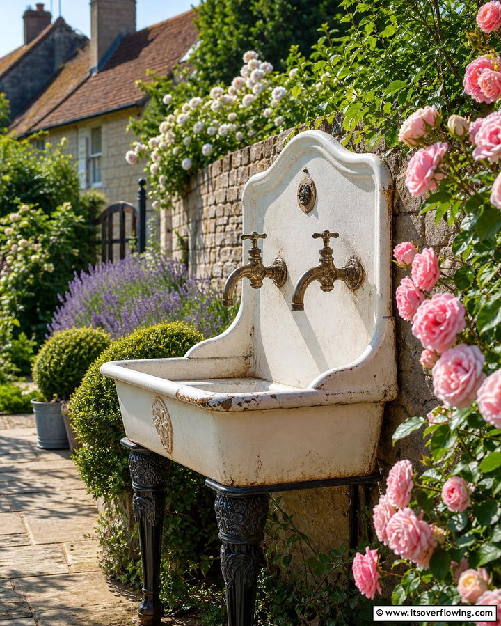 Vintage Style Outdoor Sink - 25 Outdoor Sink Ideas for Functional Outdoor Spaces
