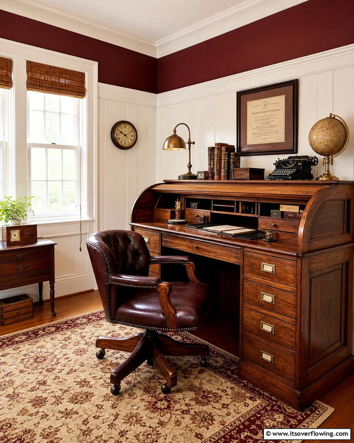 Vintage Styled Work Environment - 21 Small Home Office Ideas for Productive Workspaces