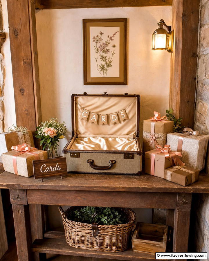 Vintage Suitcase Card Holder - 25 Vintage Wedding Ideas for a Nostalgic Celebration