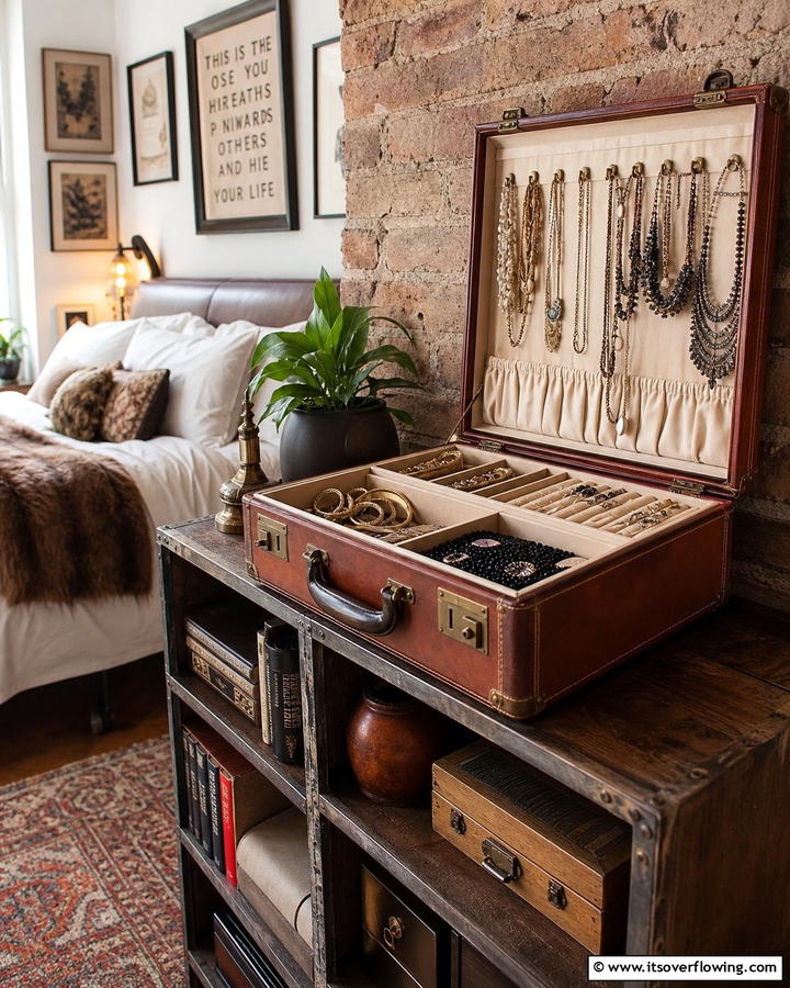 Vintage Suitcase Organizer - 30 Innovative Jewelry Storage Ideas for Organized Accessories