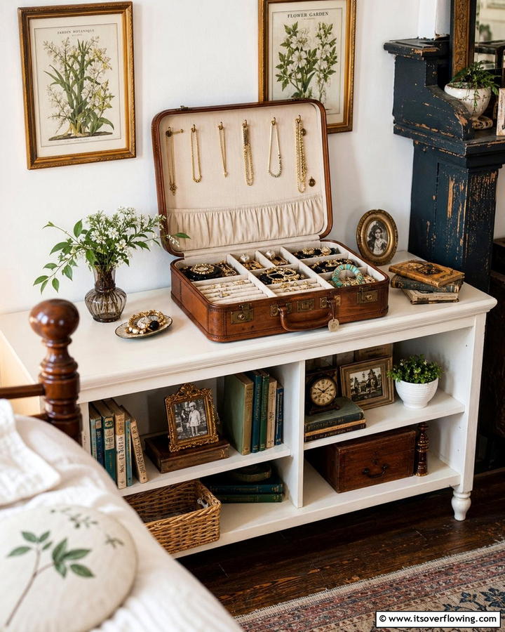 Vintage Suitcase Organizer - 30 Clever Jewelry Storage Ideas to Keep Accessories Tidy