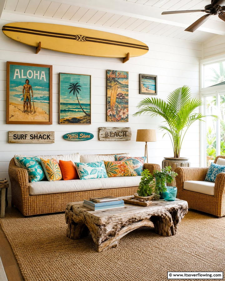 Vintage Surf Decor - 20 Hawaiian Interior Design Ideas for a Tropical Vibe