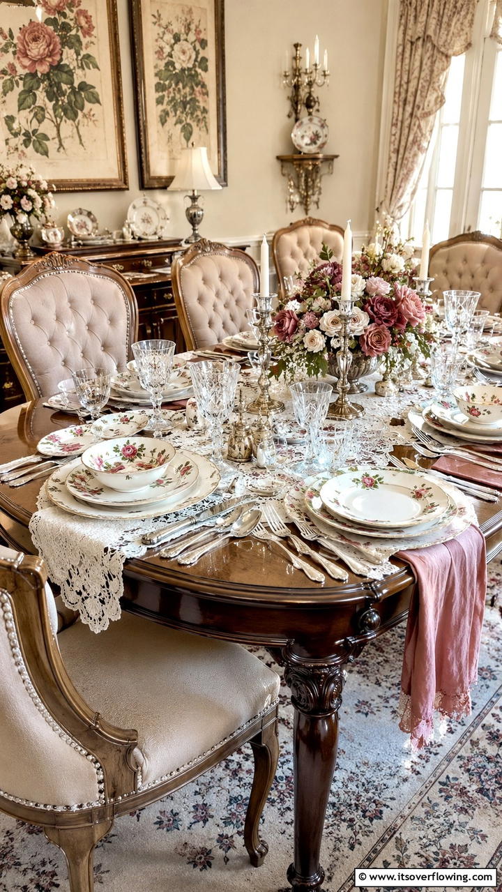Vintage Tableware Charm - 30 Friendsgiving Decor Ideas for Festive Gatherings