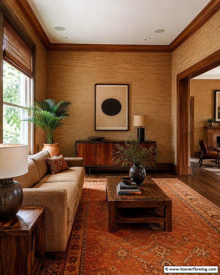 Vintage Textured Walls - 30 1950s Living Room Ideas for Retro Charm Revival