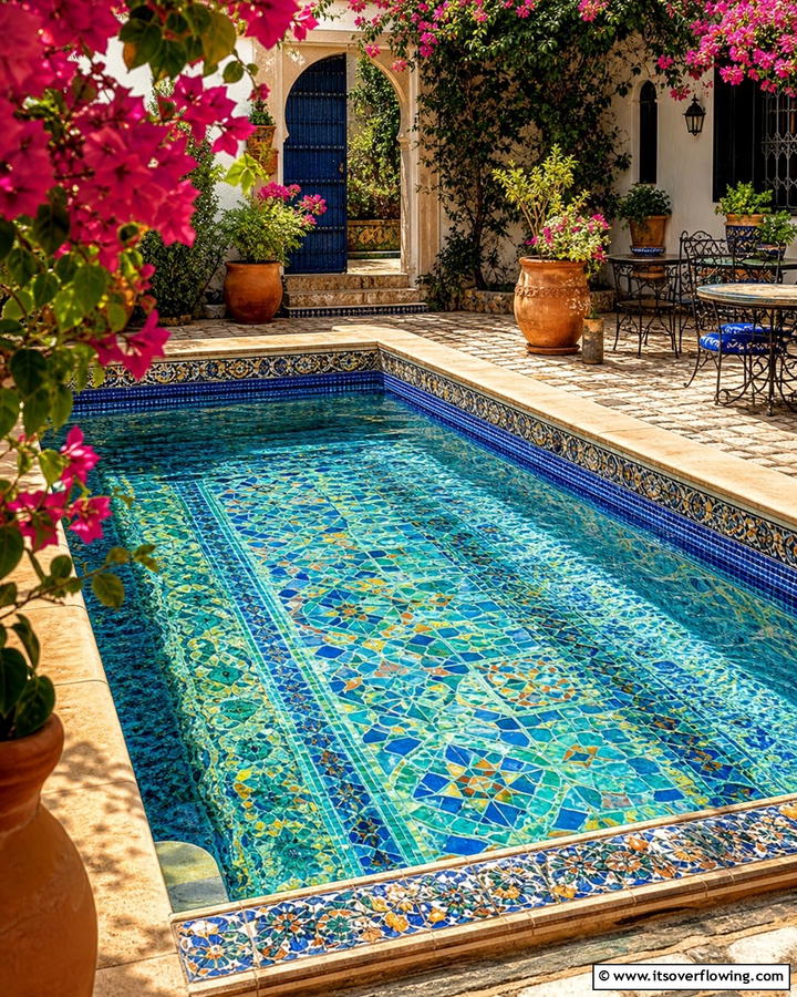 Vintage Tile Accent Pool - 21 Stunning Swimming Pool Designs for Backyard Oasis
