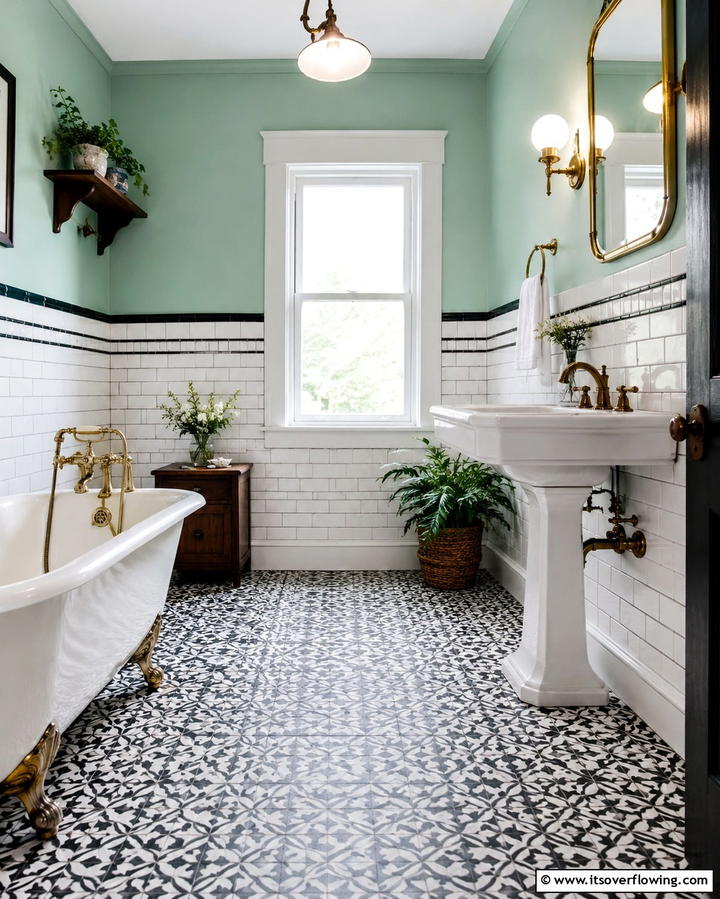 Vintage Tile Revival - 30 Basement Bathroom Ideas for Small and Functional Spaces