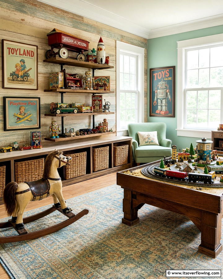 Vintage Toy Treasure Room - 21 Playroom Ideas for Creative & Organized Kids Spaces