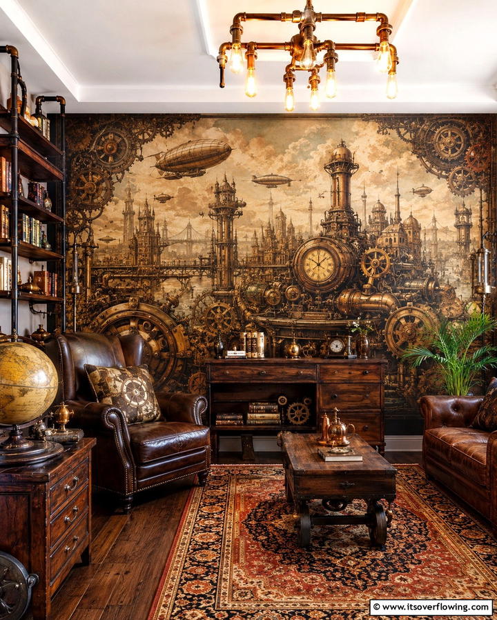 Vintage Typewriters as Decor - 20 Steampunk Living Room Ideas for Unique Decor