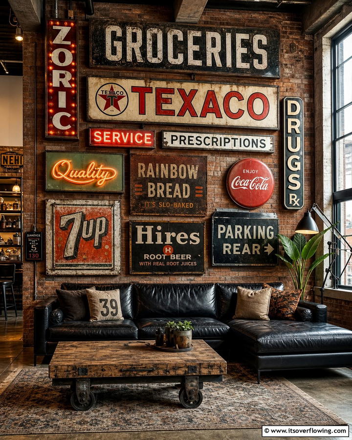 Vintage Urban Signage - 30 Hypebeast Room Decor Ideas for Urban Aesthetics