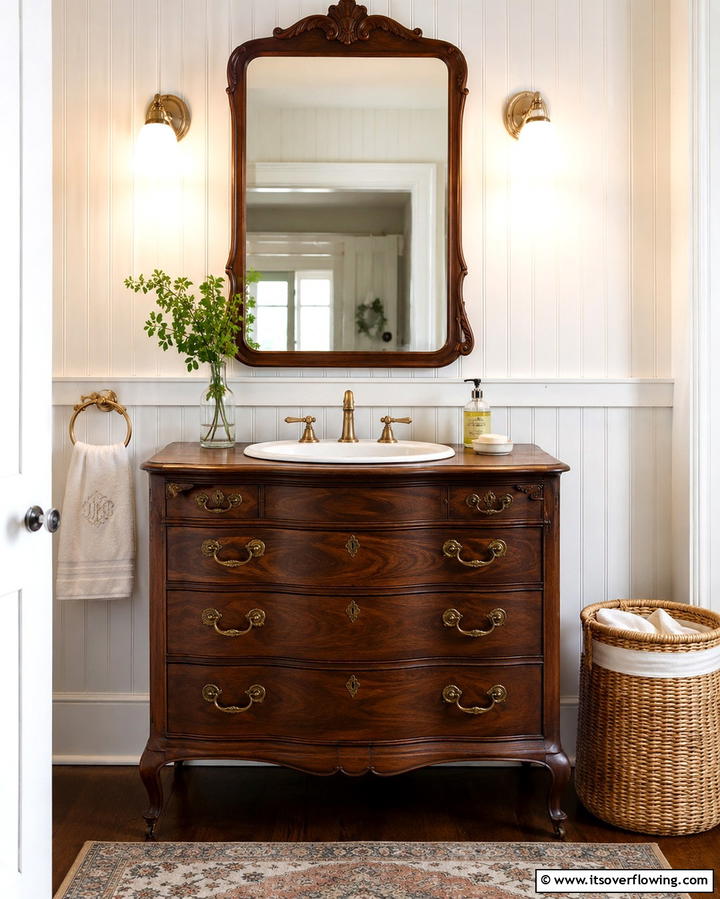 Vintage Vanity Cabinets - 25 Vintage Bathroom Ideas for Classic Charm
