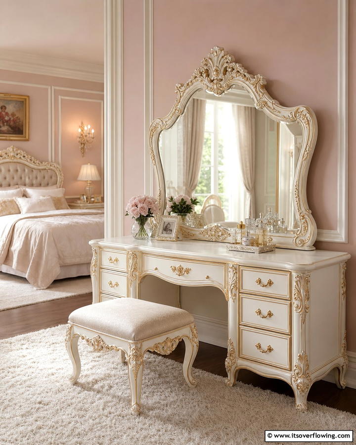 Vintage Vanity Tables - 25 Glam Bedroom Ideas for a Luxurious Retreat