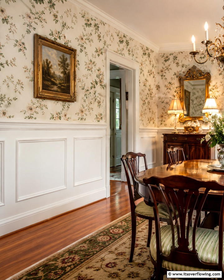 Vintage Wallpaper for an Authentic Backdrop - 20 Vintage Dining Room Ideas for Timeless Elegance