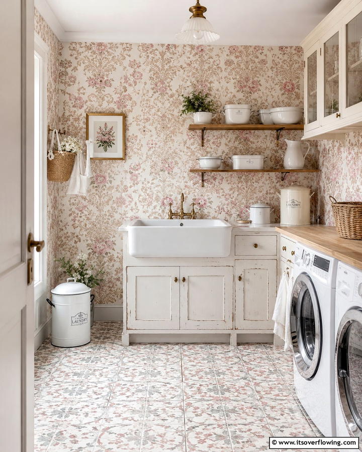 Vintage Wallpaper - 20 Vintage Laundry Room Decor Ideas for a Retro Look