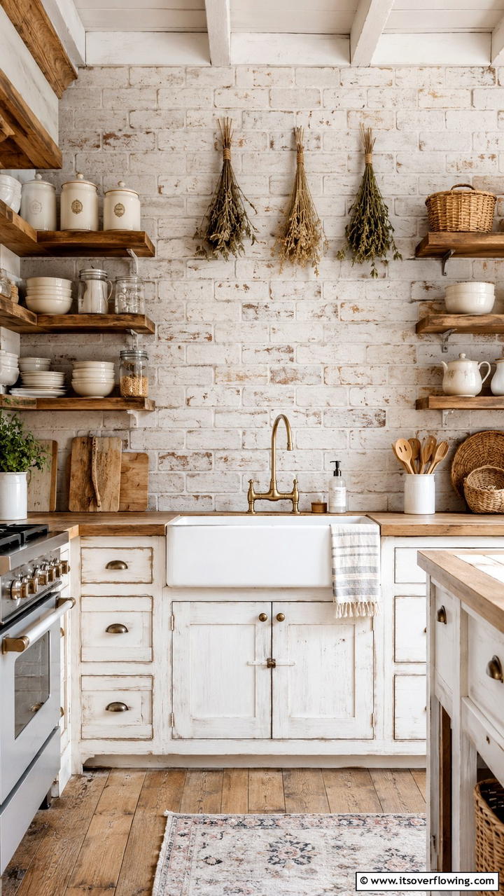 Vintage Whitewashed Charm - 21 Modern White Kitchen Backsplash Ideas for Style