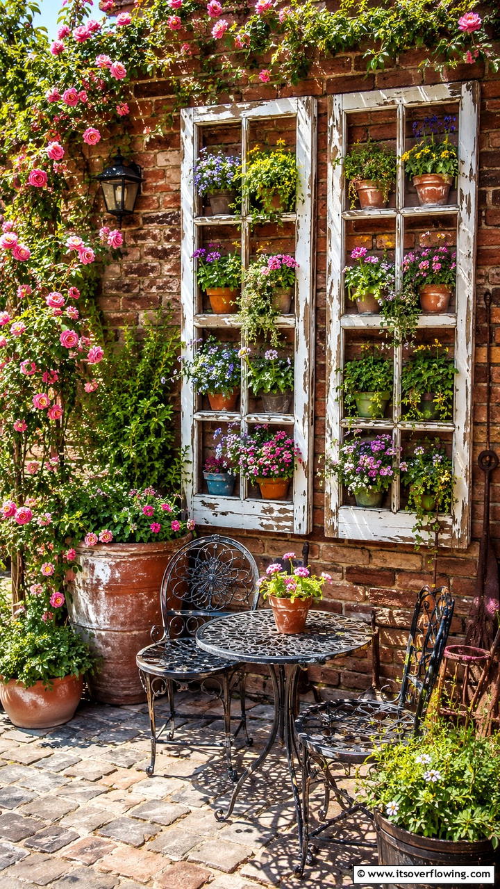 Vintage Window Garden - 21 Space-Saving Vertical Garden Ideas for Urban Living