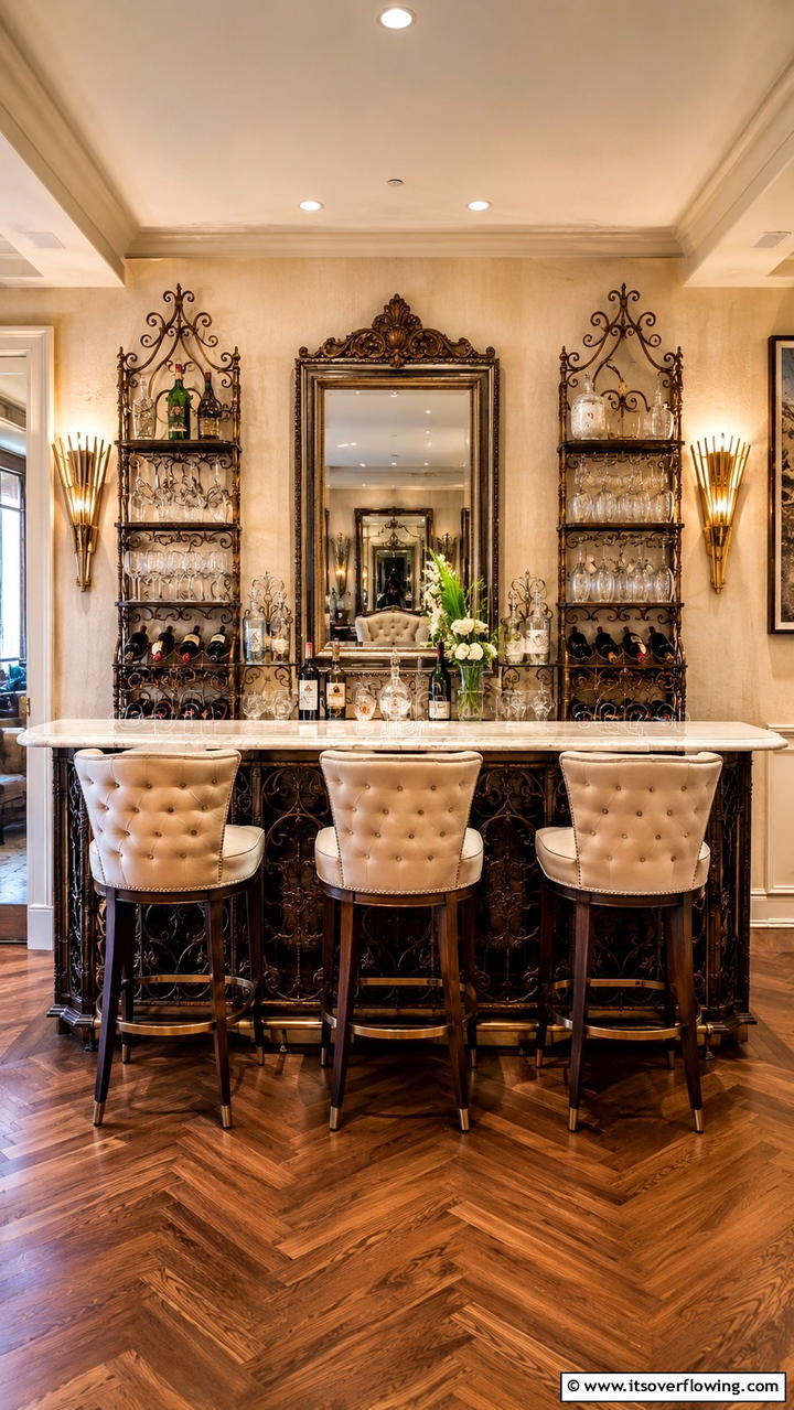 Vintage Wine Rack Bar - 30 Budget-Friendly Home Bar Ideas for Entertaining