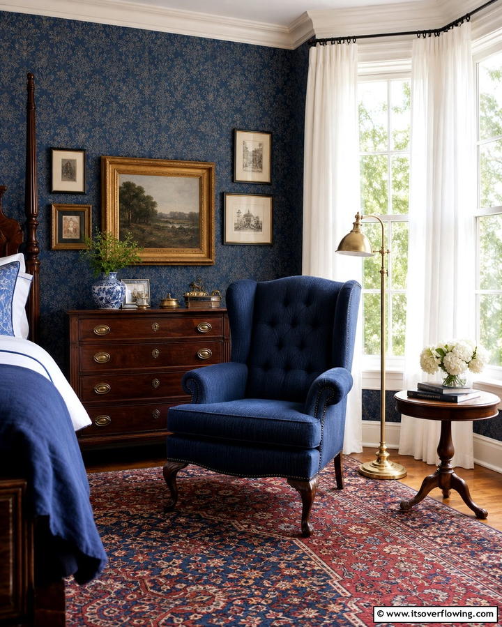 Vintage Wingback Chair - 25 Comfortable Bedroom Chair Ideas for Relaxation