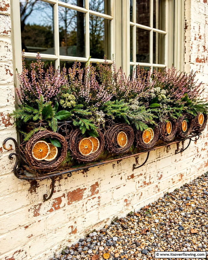 Vintage Wreath Wonders - 30 Fall Window Box Ideas for Autumn-Inspired Floral Displays