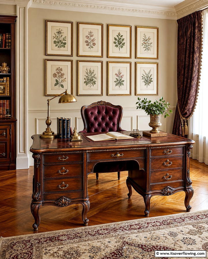 Vintage Writing Desk - 25 Desk in Living Room Ideas for Functional Spaces