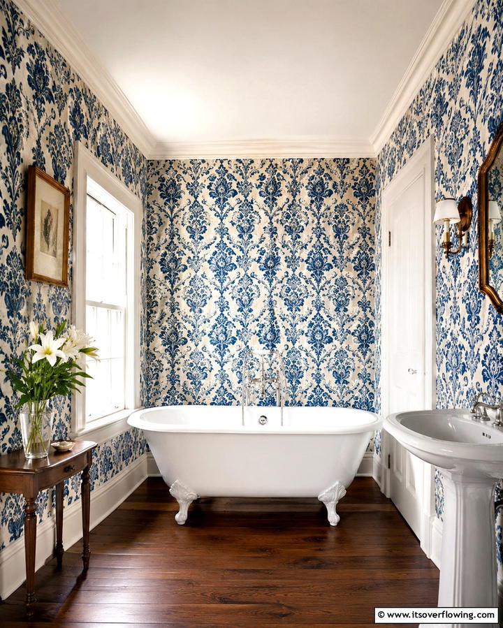 Vintage inspired Wallpaper Revival - 25 Vintage Bathroom Ideas for Classic Charm