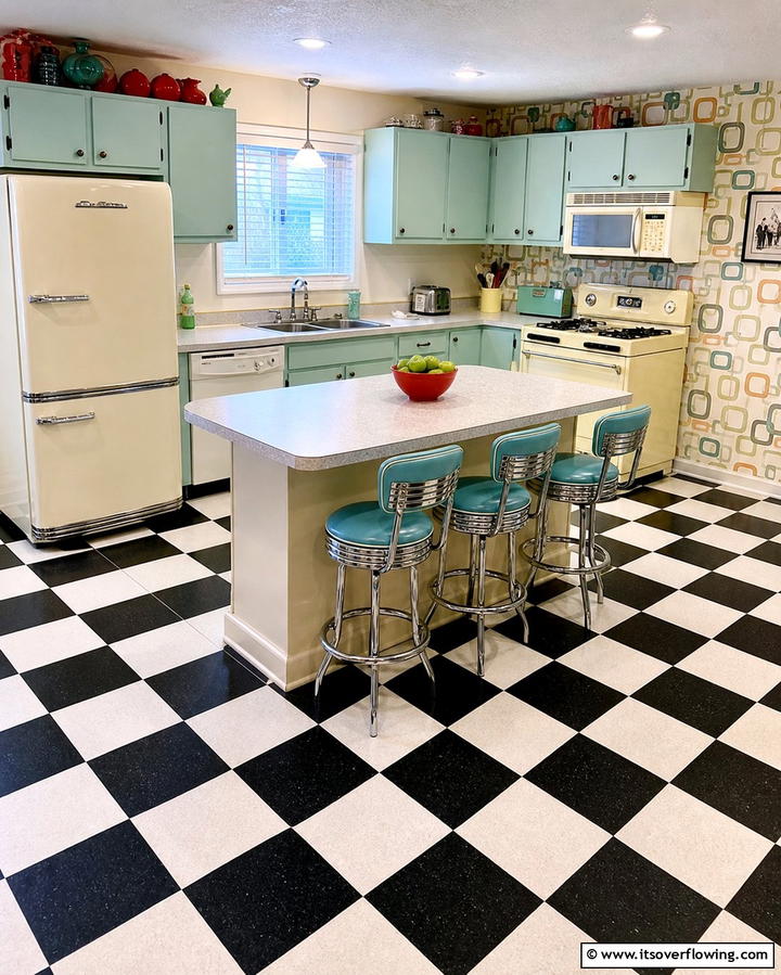 Vinyl Flooring - 25 1980s Kitchen Ideas for a Retro Revival
