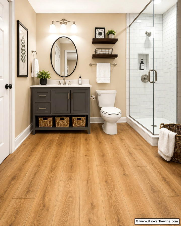 Vinyl Flooring for Budget Friendly Comfort - 25 Bathroom Flooring Ideas for Style and Durability