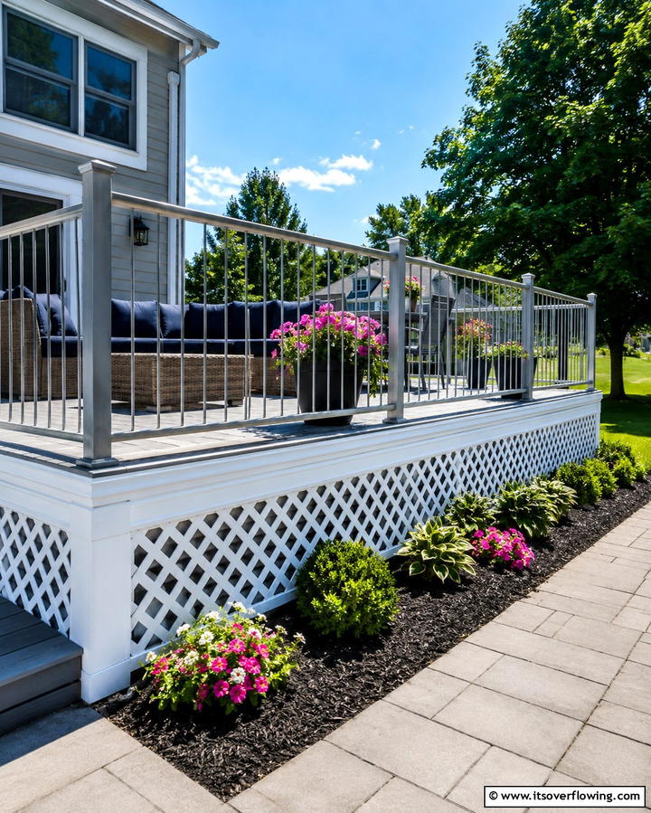 Vinyl Lattice for Low Maintenance Durability - 25 Innovative Deck Lattice Ideas to Enhance Outdoor Spaces