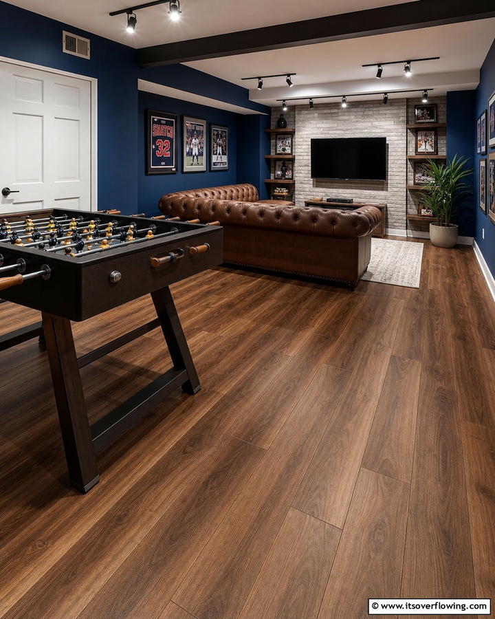 Vinyl Plank Flooring - 25 Man Cave Flooring Ideas for a Masculine Retreat